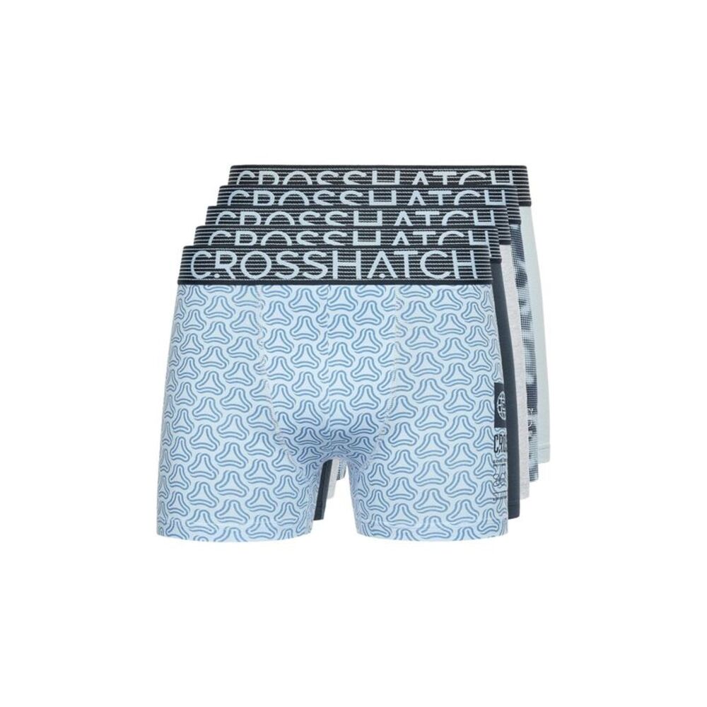 Crosshatch Mens Buzzard Boxer Shorts (Pack of 5) / Navy/Blue/Gray